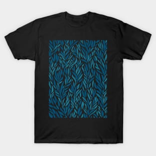 Seamless pattern with blue leaves T-Shirt